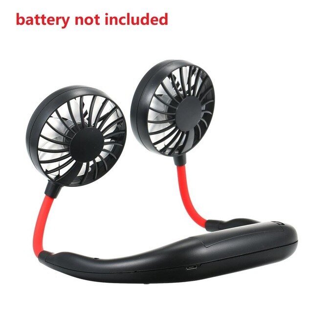 USB Fan Portable Hands Free Neck Fan Hanging Rechargeable Mini Sports Fans Personal Mini 3 Speed Adjustable For Home Office