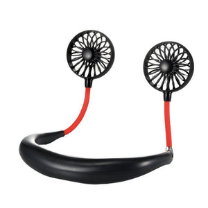 USB Fan Portable Hands Free Neck Fan Hanging Rechargeable Mini Sports Fans Personal Mini 3 Speed Adjustable For Home Office